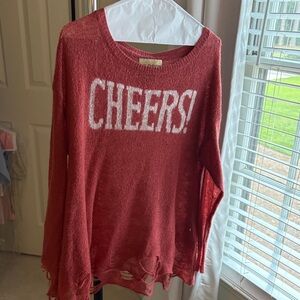 Wildfox Red Cheers Sweater Small